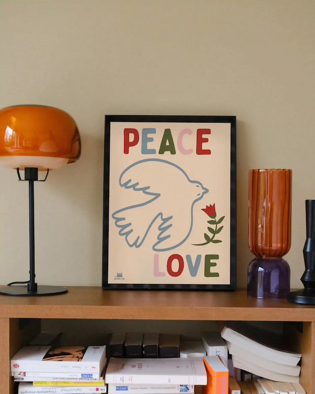 affiche-peace-love-oiseau