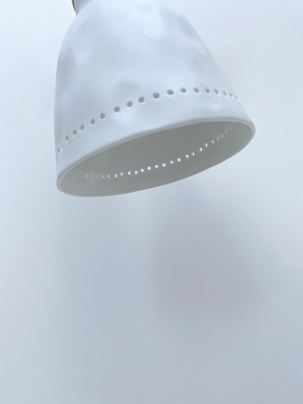 Lampe Baladeuse design en coton blanc et or - Sésame