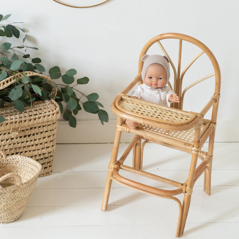 Chaise Haute Pour Poupee En Rotin Ninette Le Joli Shop