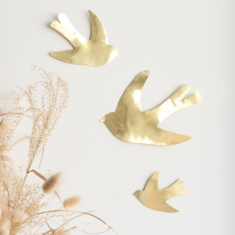 Hirondelle en laiton doré 3 tailles disponibles Le Joli Shop
