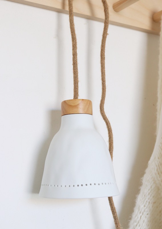 Lampe Baladeuse design en coton blanc et or - Sésame