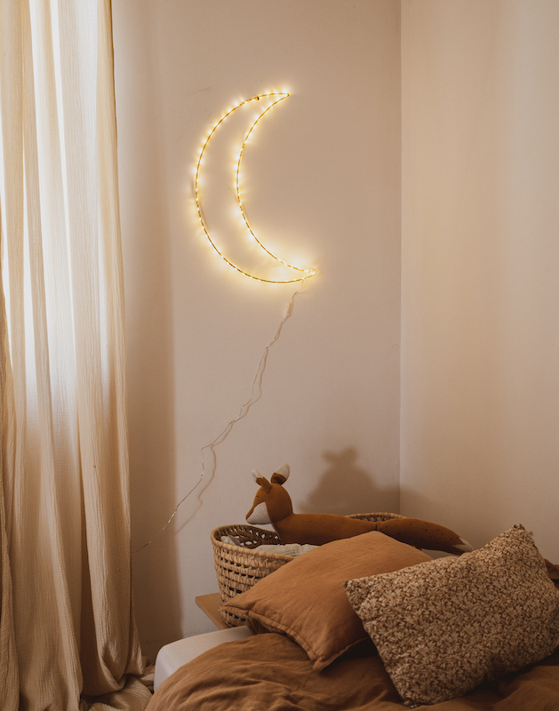 Lune lumineuse dorée à led - Le Joli Shop