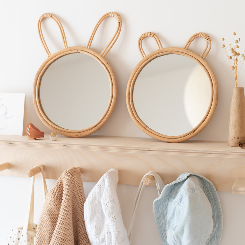 Miroir Ourson Ou Lapin En Rotin Le Joli Shop