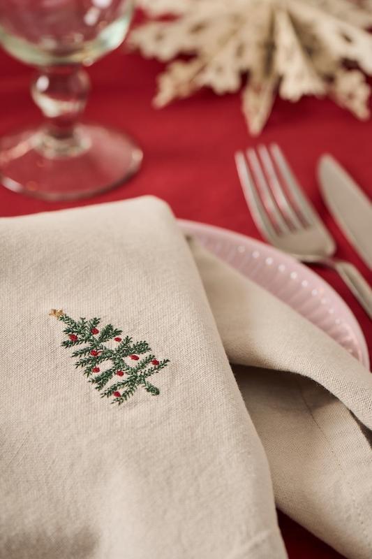 serviette-de-table-sapin-de-noel