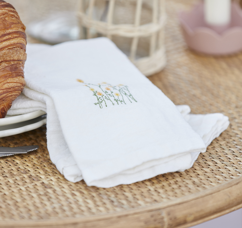 serviette-en-coton-fleurs
