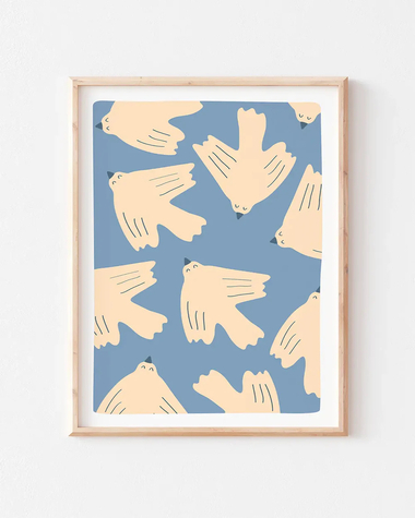 affiche-oiseau-bleu-decoration-chambre-enfant