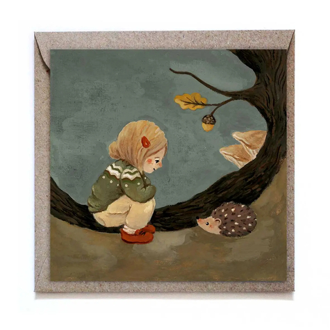 carte-postale-fille-et-herisson