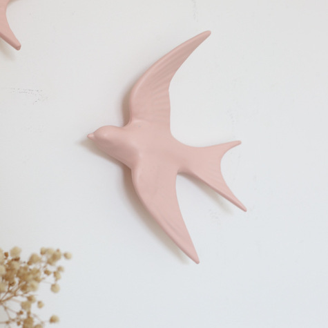 hirondelle-decoration-murale-rose