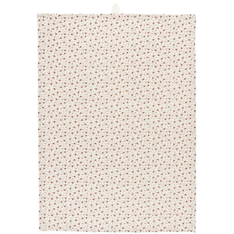 Torchon en coton crème motif tissé noir Ib Laursen - La déco 2B